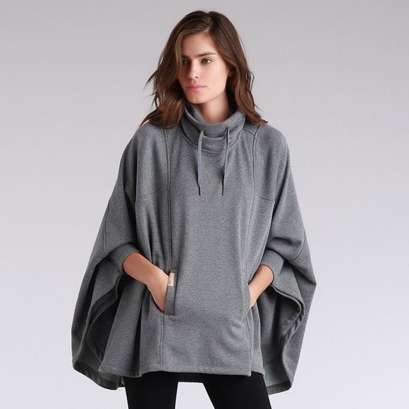 UGG Australia Gray Fleece Pichot Poncho/Cape
